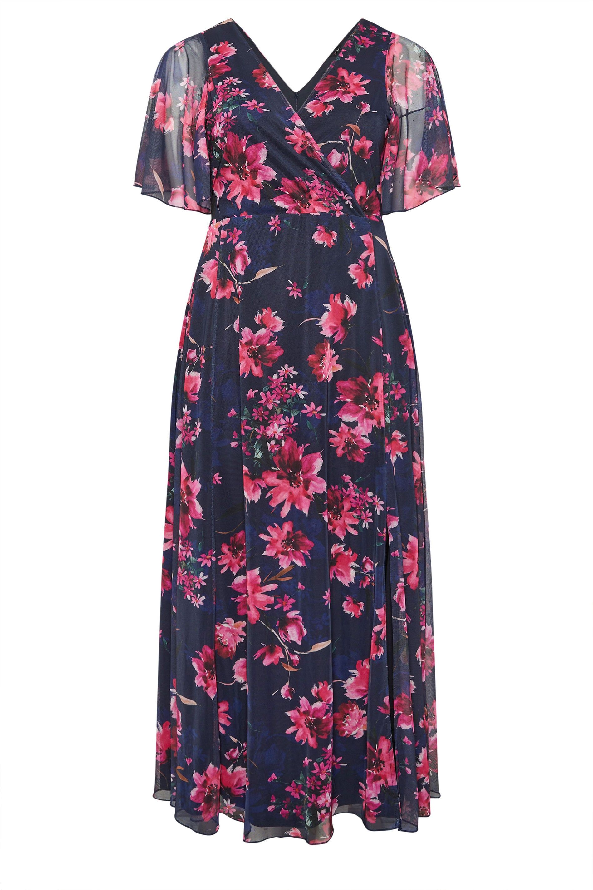 Yours Floral Angel Sleeve Maxi Dress