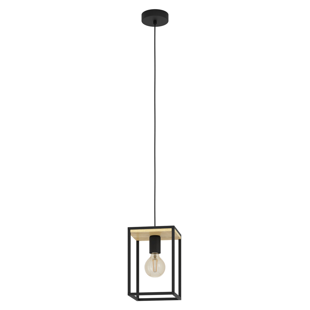EGLO hanglamp Libertad - e27 - 18 cm - zwart/bruin