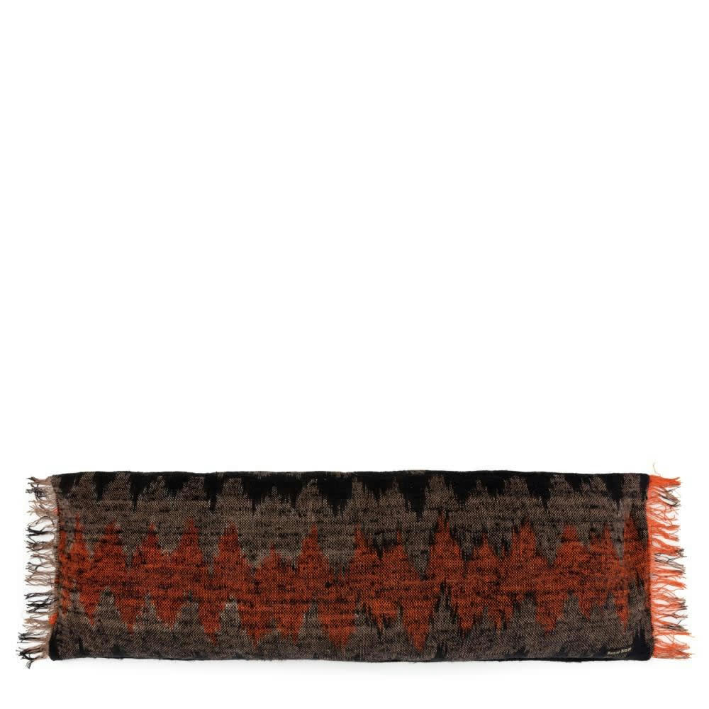 OH MY GEE - Coussin en coton noir orange 35x100