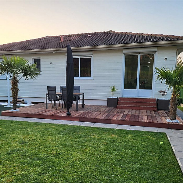 Kit terrasse complet - PADOUK - Ep.21 mm x l.145 mm - L.1,20 m/ 20 m²