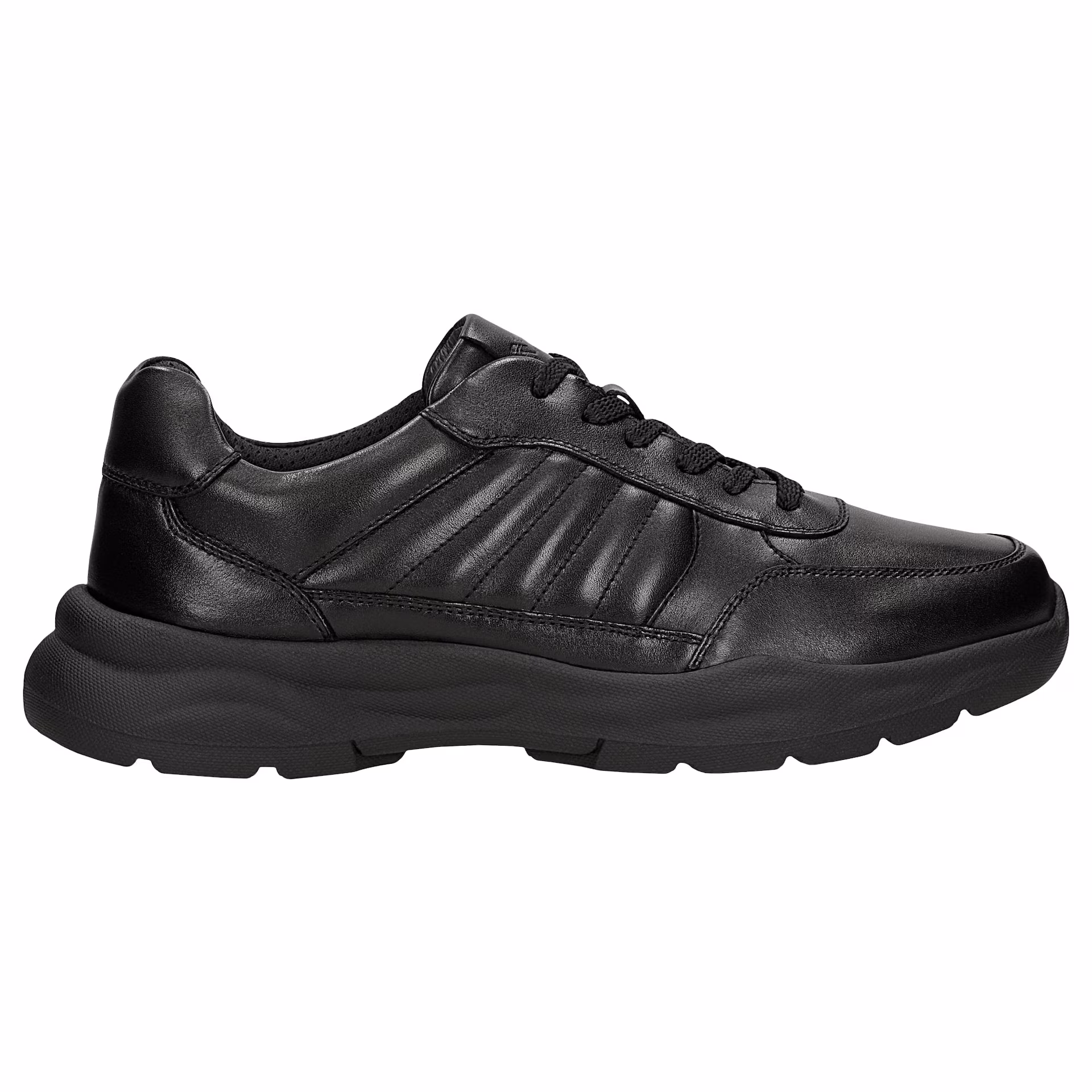 Czarne sneakersy męskie ze skóry licowej