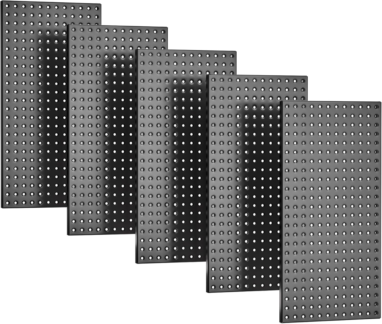 EVERHANGER Metal Pegboard Panels 24 x 12, Heavy Duty Steel Peg Boards for Garage, Pegboard Wall Organizer for Tool Storage and Organization, Black, 5 Pack