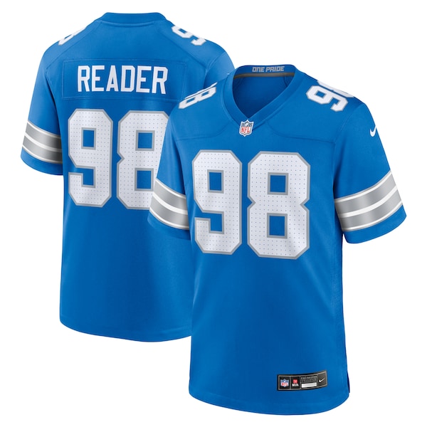 D.J. Reader Detroit Lions Nike Team Game Jersey -  Blue