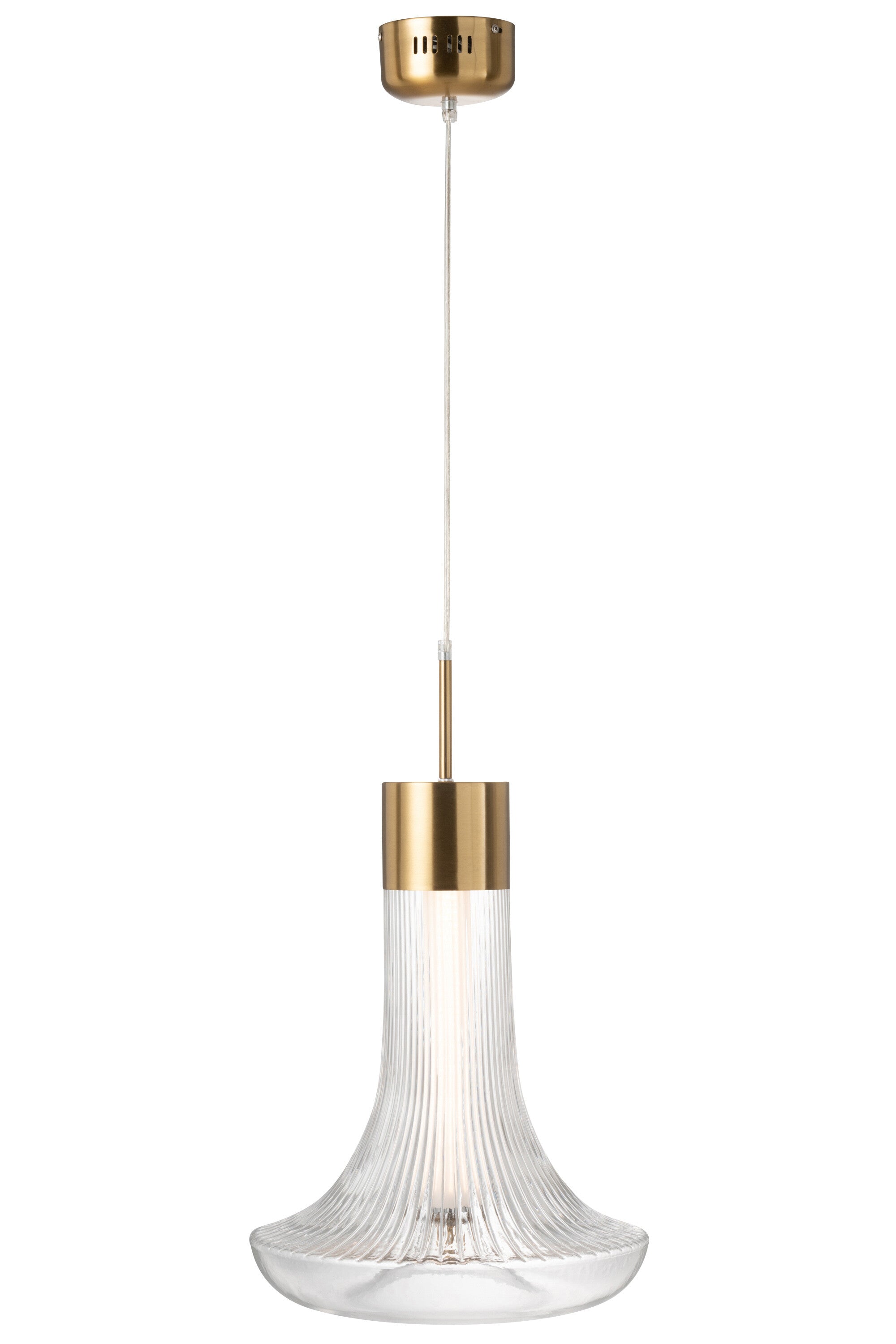 J-Line hanglamp - metaal - transparant/goud - LED lichtjes