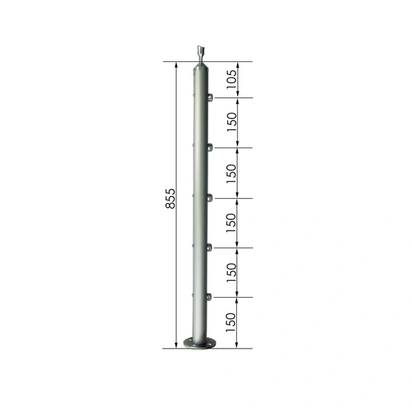Geländer, »AluTec B43«, Ø 4,24 cm, silberfarben
