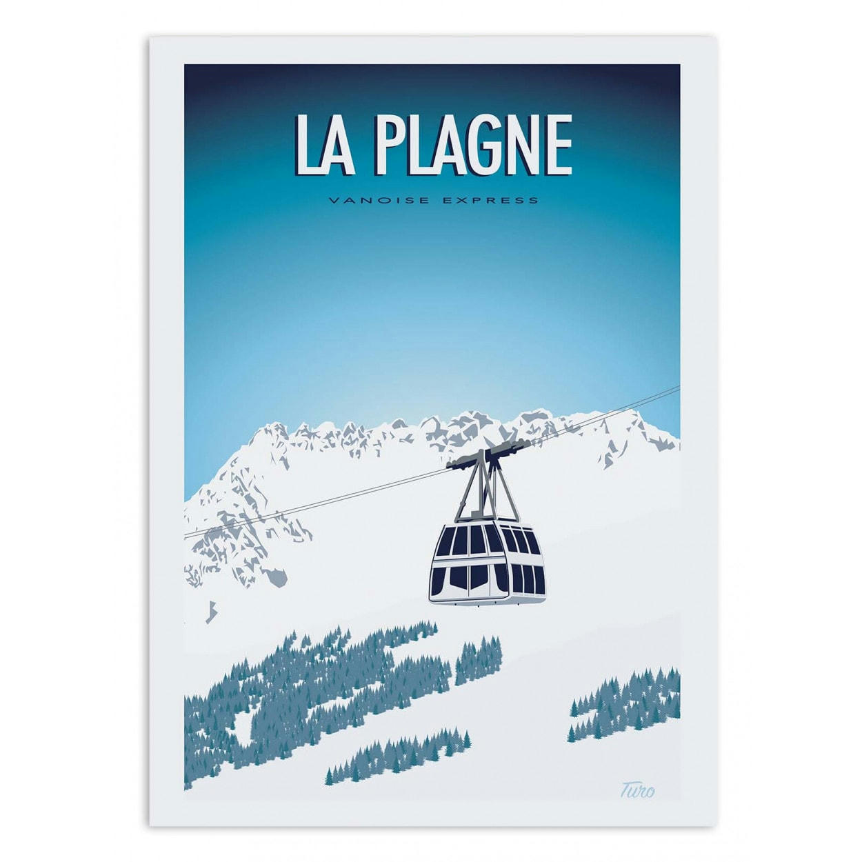 TUROMEMORIESSTUDIO - LA PLAGNE - TURO - Affiche d'art 50 x 70 cm