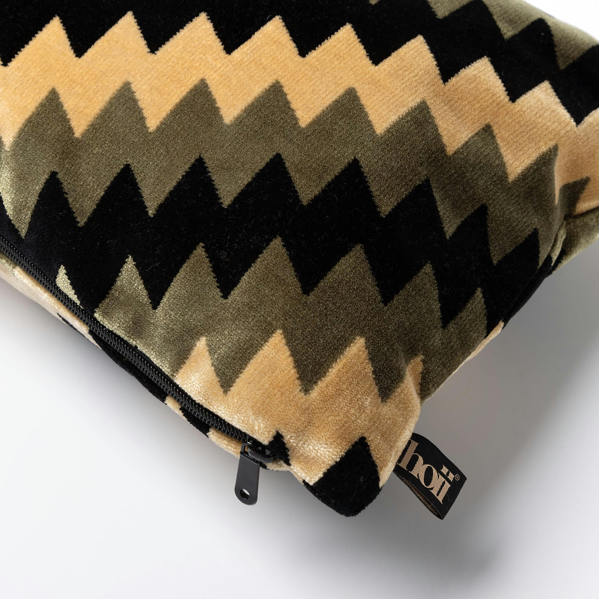 Francesco - Coussin vert en velours 30x50 cm avec motif