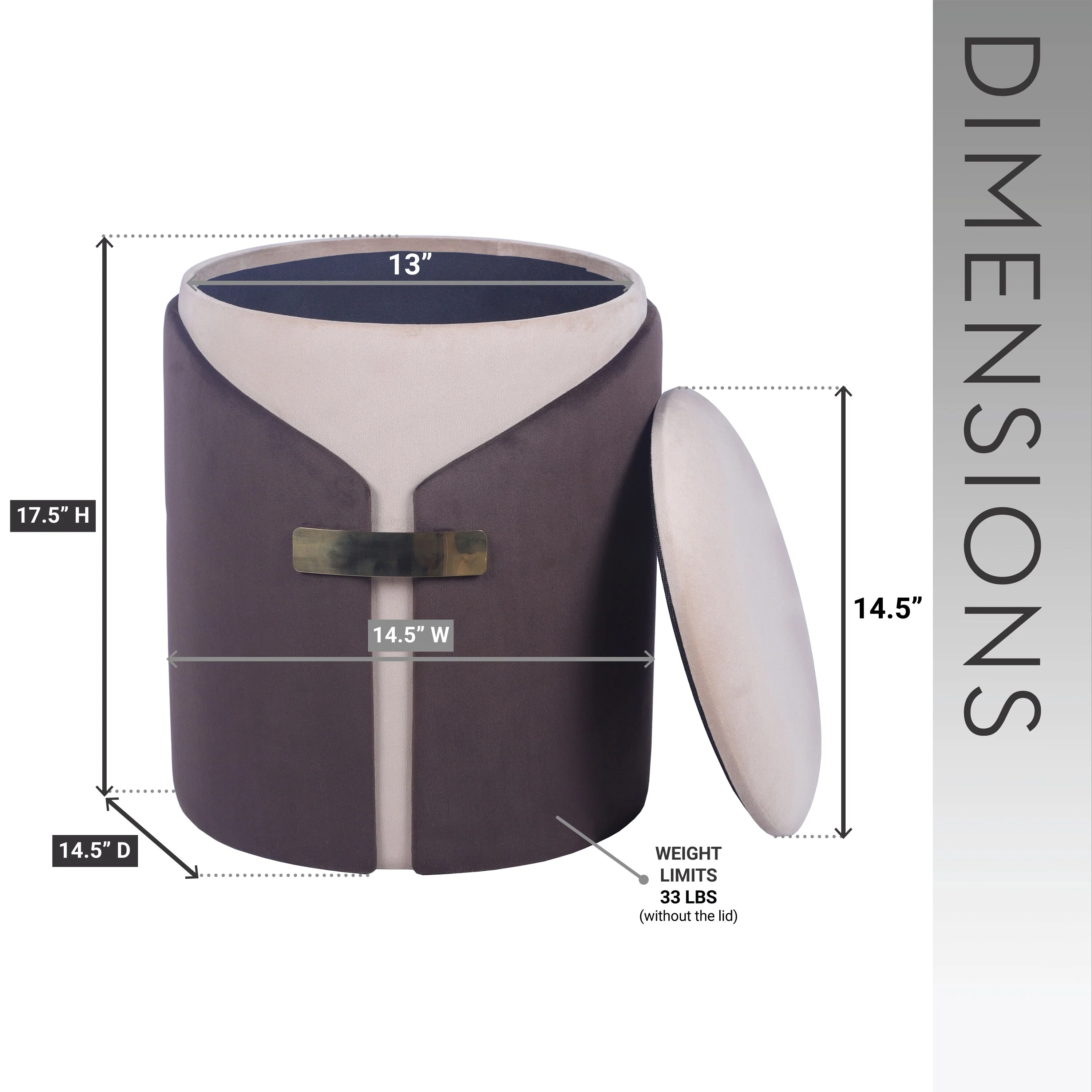 TwoToned Ottoman Comfortable choice, multiple functions, classic design, and cozy corners with Storage or Vanity Stool,