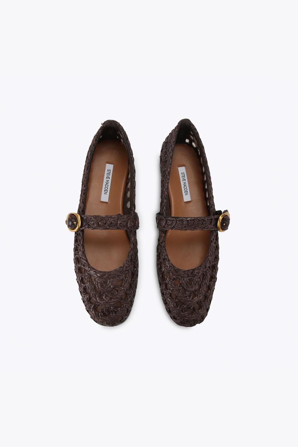 STEVE MADDEN Melody Brown Raffia' Flats
