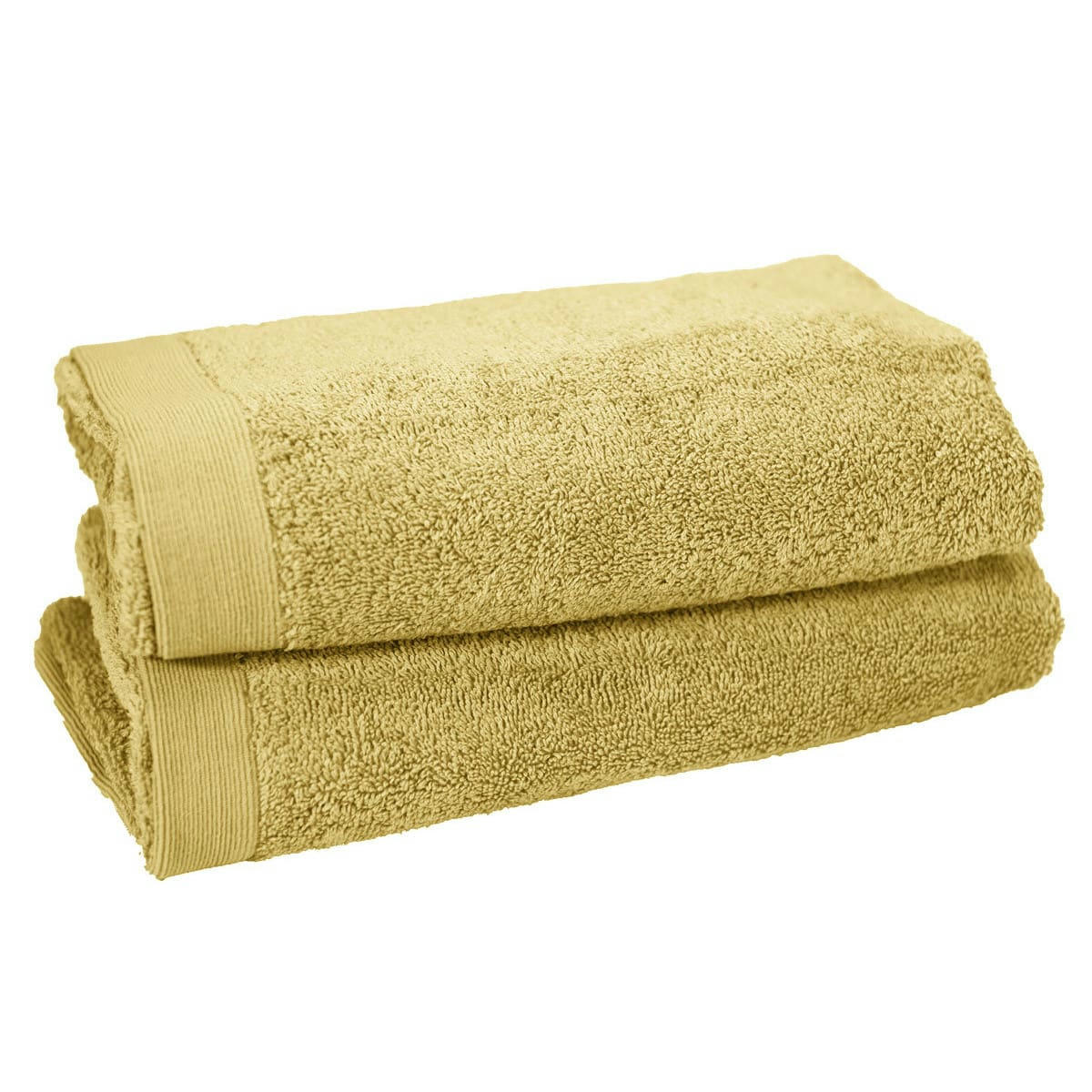 STUDIO - Lot de 2 serviettes de toilette 500 gr/m²  miel 50x90 cm