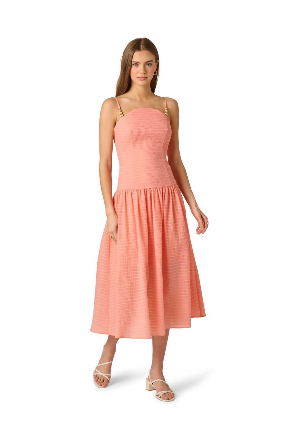Adrianna Papell Seersucker Midi Dress