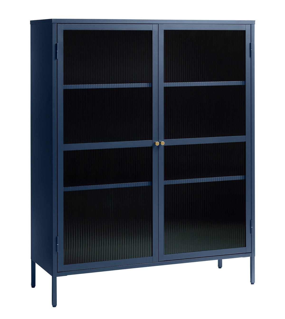 Rebellenclub Vitrinekast Omeo - 140 x 111 cm - Blauw