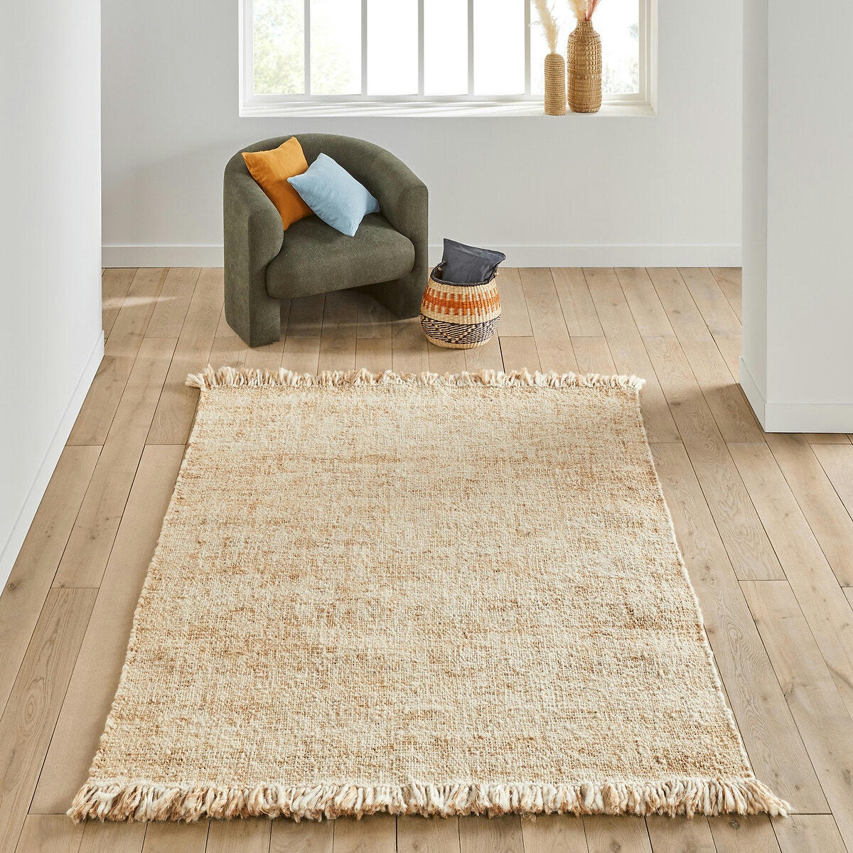 Tapis jute et laine, Armoise