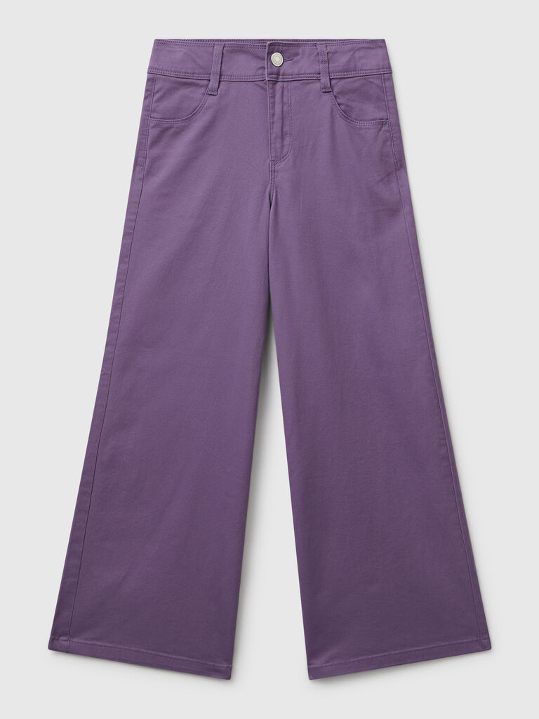 Wide trousers in stretch cotton