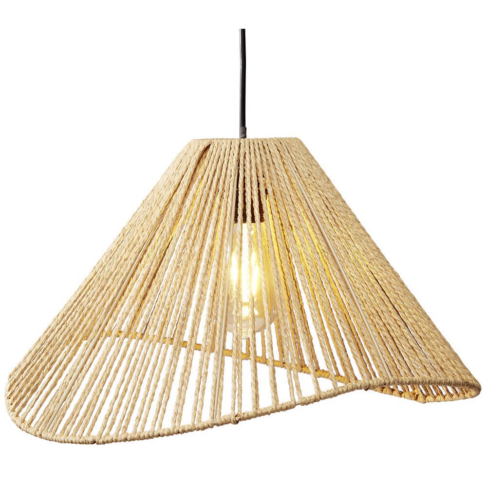 Luminaire à suspension filaire ovale en papier tressé