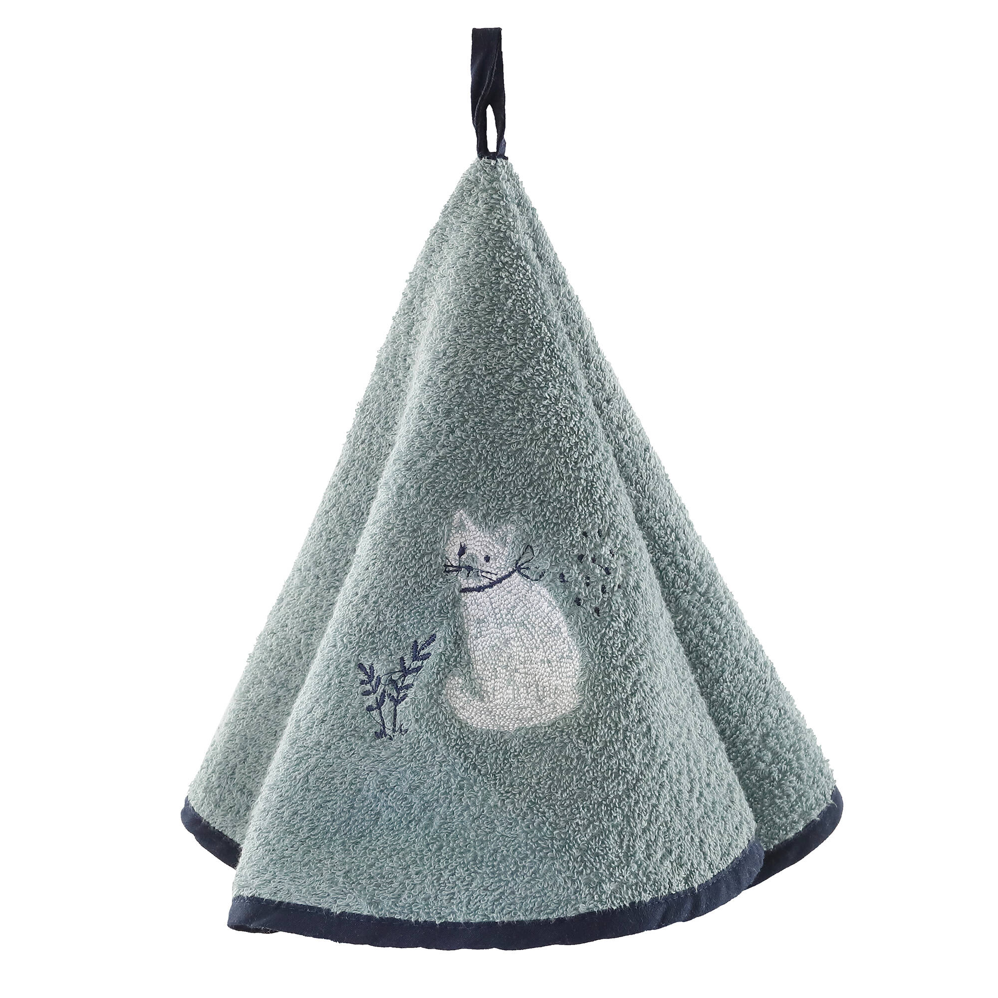 Essuie-mains éponge brodé chats - lot de 2