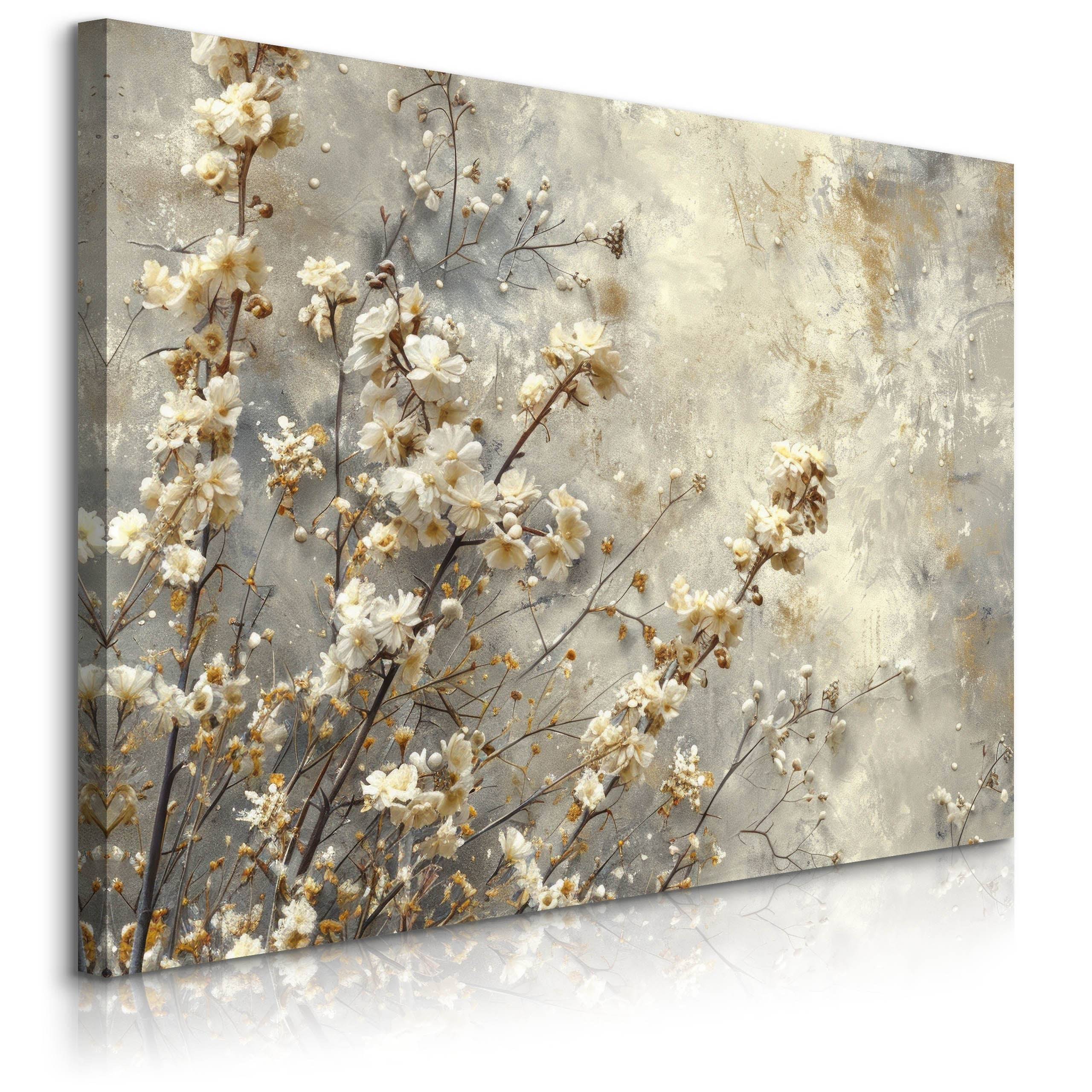 Obraz Białe Kwiaty Na Betonie 30x20cm