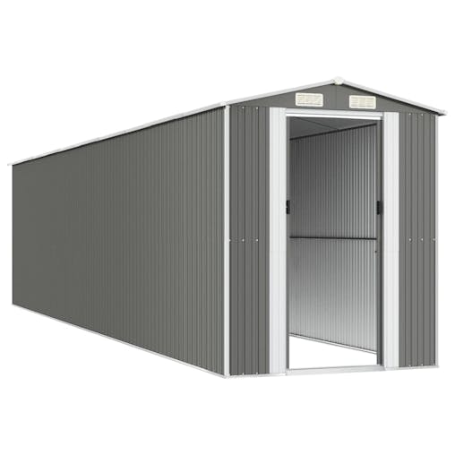 NNEVL Garden Shed Light Grey 192x855x223 cm Galvanised Steel