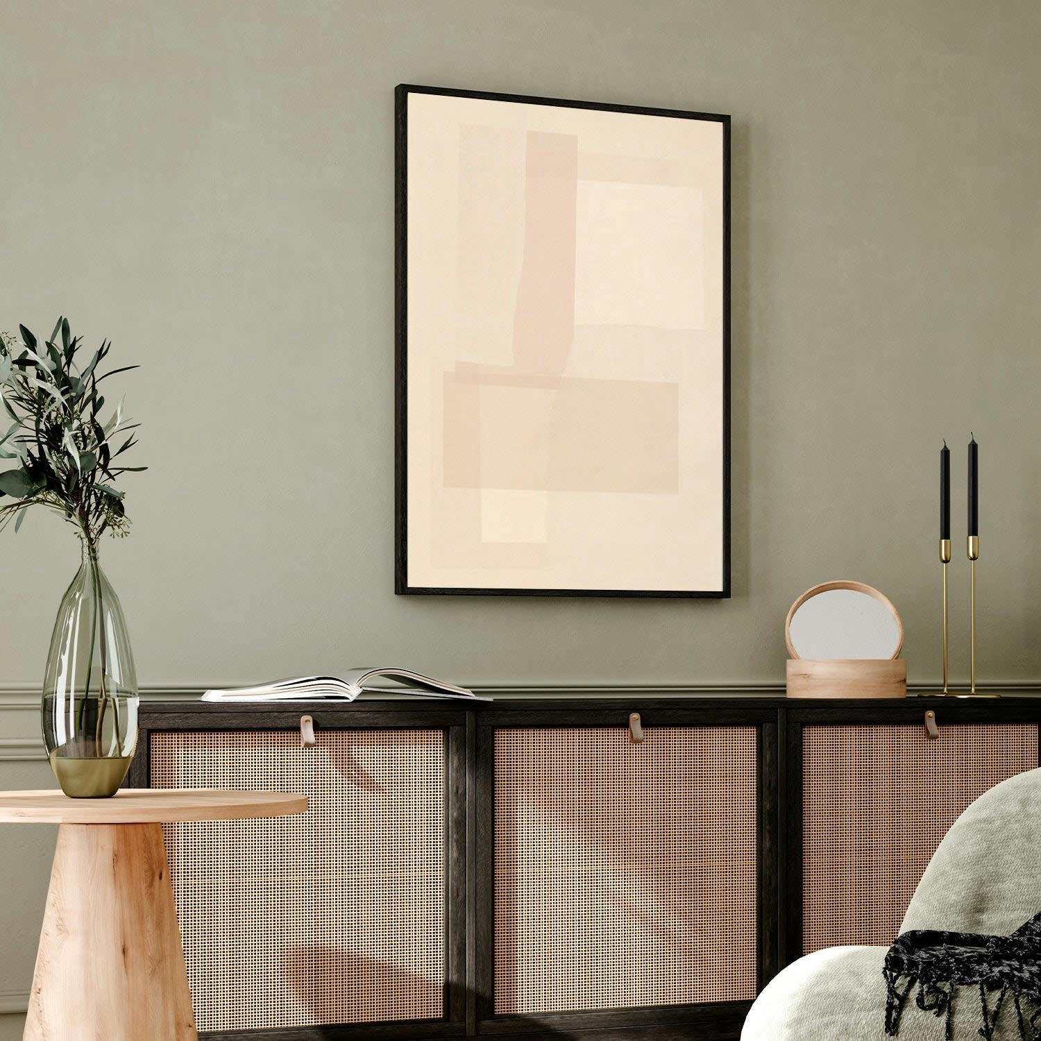 MINIMALISMO - Affiche avec cadre noir -  formes géométriques - 50x70