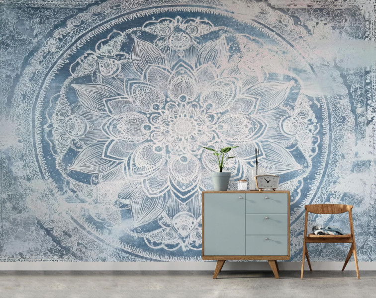 Fototapeta Mandala Niebieski Na Flizelinie Do Sypialni Salonu 250x175