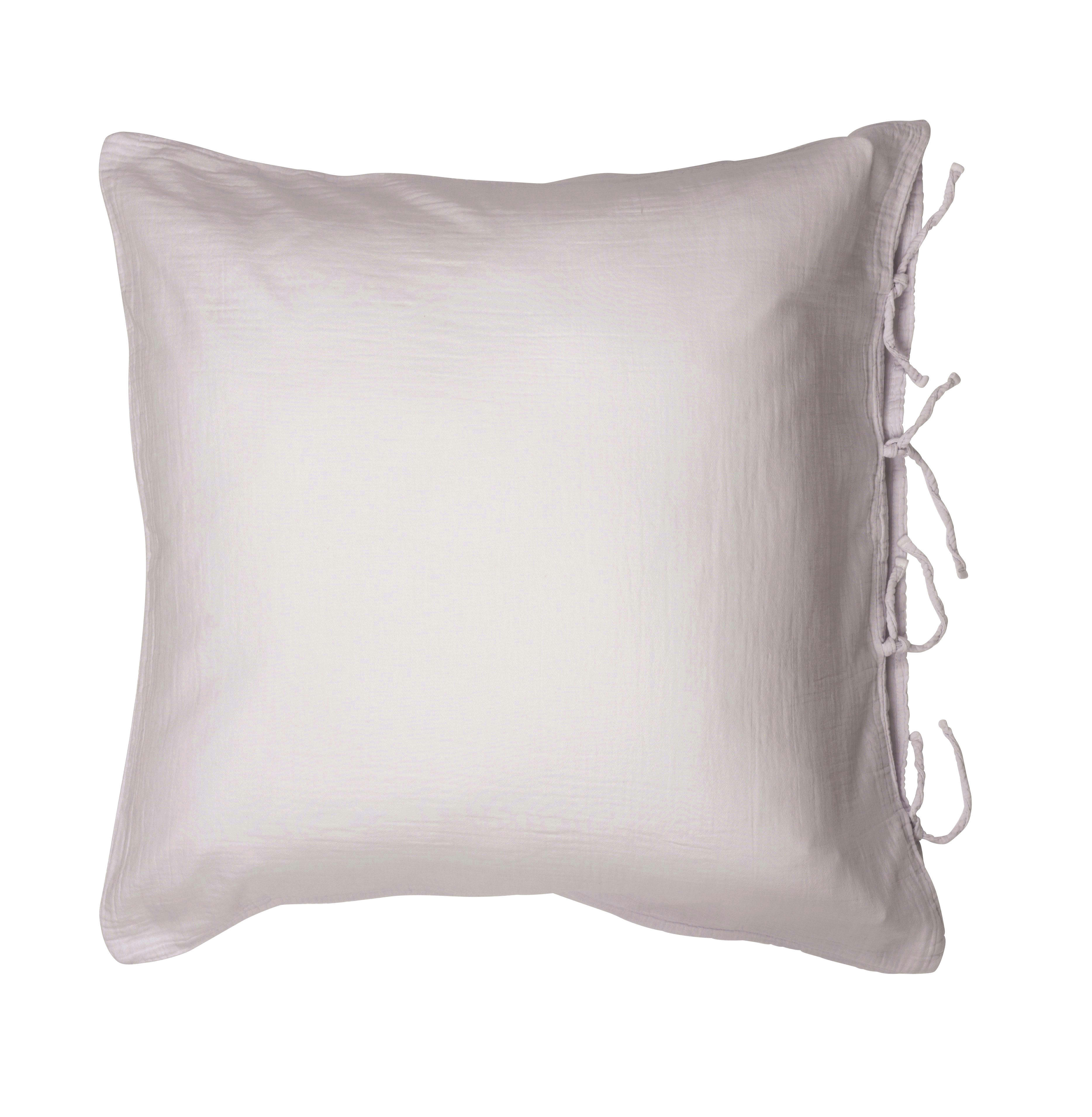 GAZE DE COTON LIGHT - Taie d'oreiller gaze de coton gris perle 65X65 CM