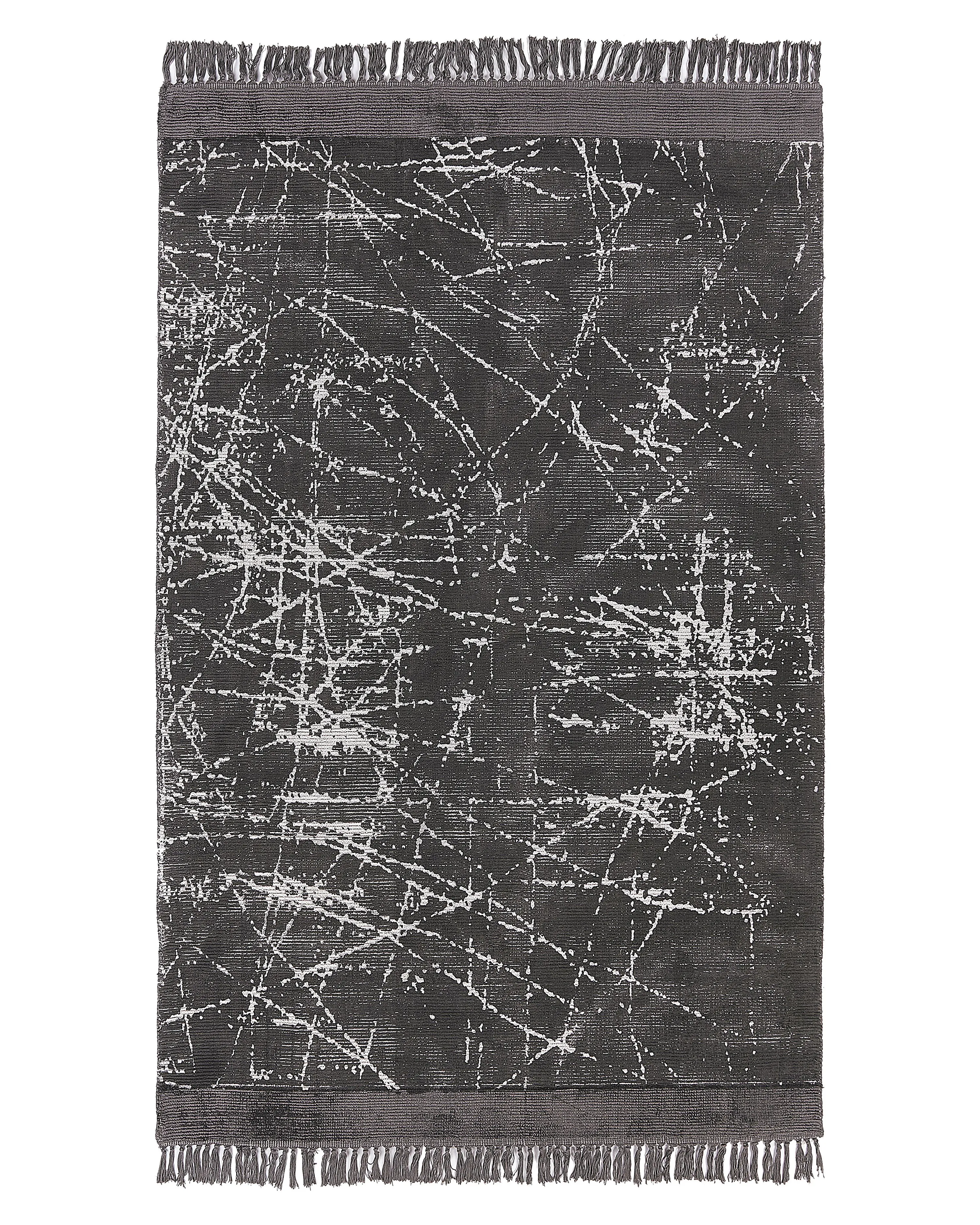 Rug HANLI Dark Grey 140 x 200 cm Viscose