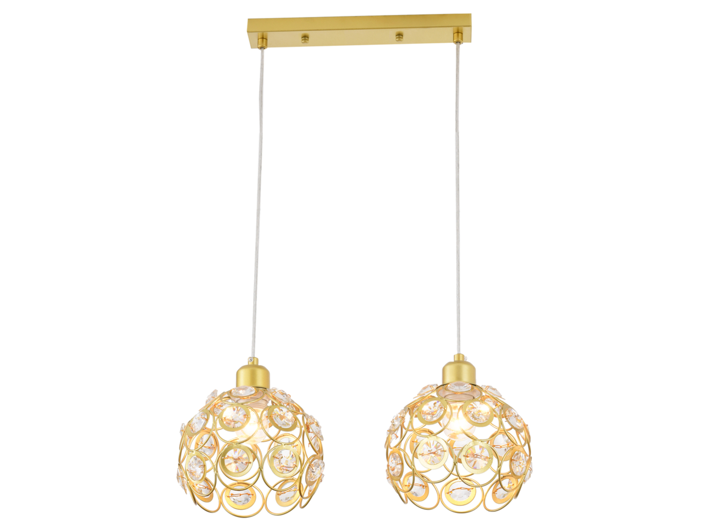 Lampa wisząca Florence 2-punktowa stalowa złota