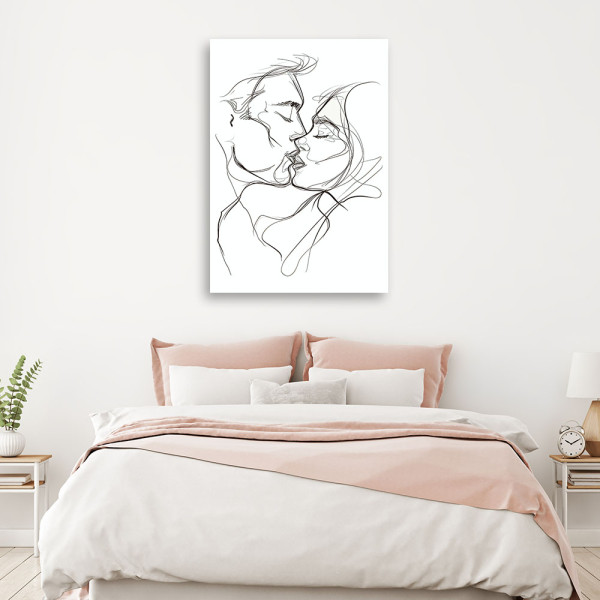 Feeby Obraz, Pocałunek Czarno biały 40x60