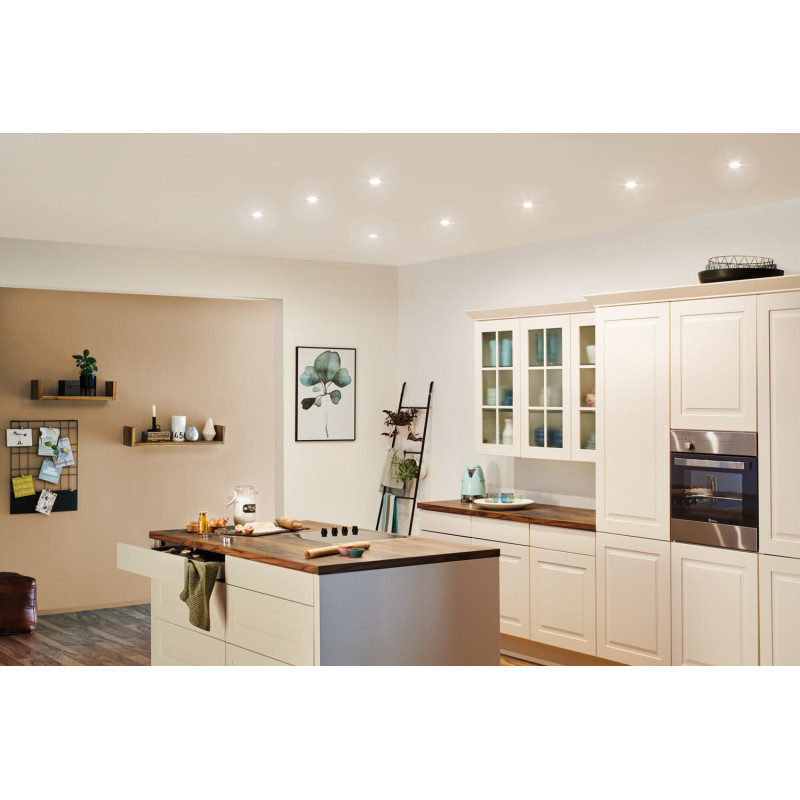 Spot encastrable LED Nova chrome GU10 blanc chaud IP23 6,5 W 3 pièces PAULMANN