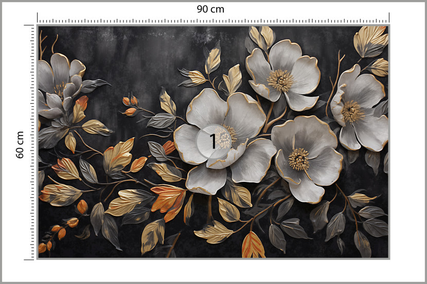 Fototapeta Do Salonu Abstrakcyjne Kwiaty 3D 90x60cm