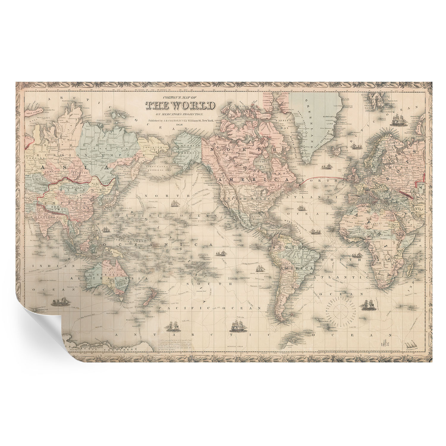 Samoprzylepna tapeta Historyczna mapa 104x70 Wallfluent