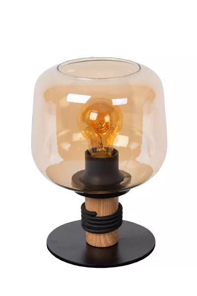 Lampa stołowa industrialna czarno-bursztynowa Ilona 1xE27x40WLucide