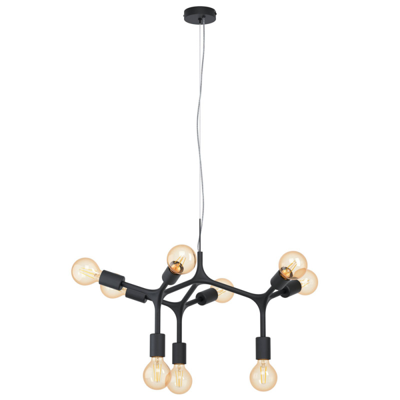 Suspension Bocadella noire E27 9 x 60 W EGLO