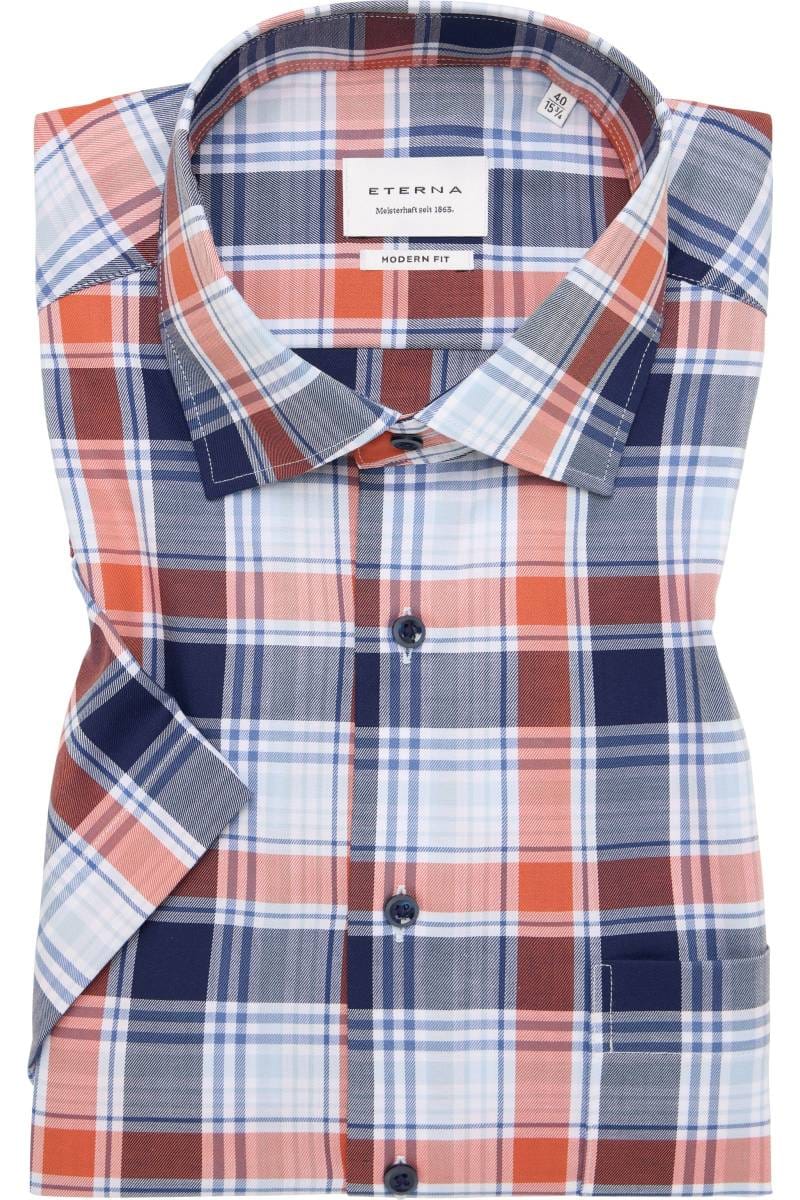 ETERNA Modern Fit Hemd blau, Kariert