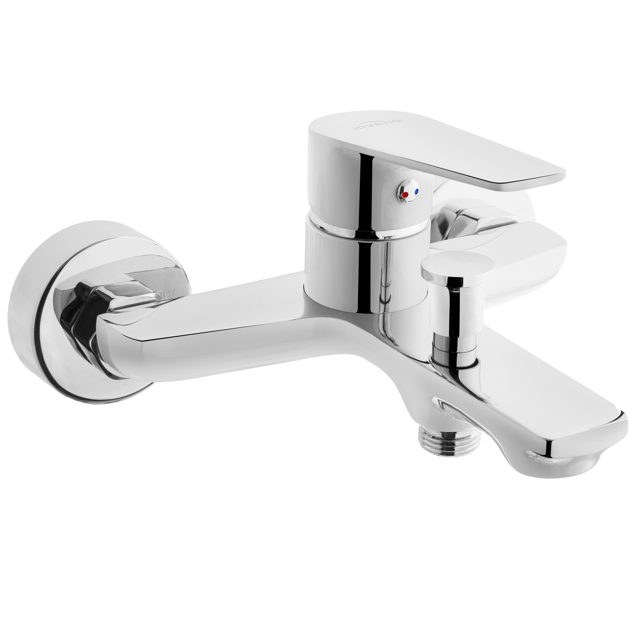 Bateria wannowa jednouchwytowa ścienna Invena Dokos chrom