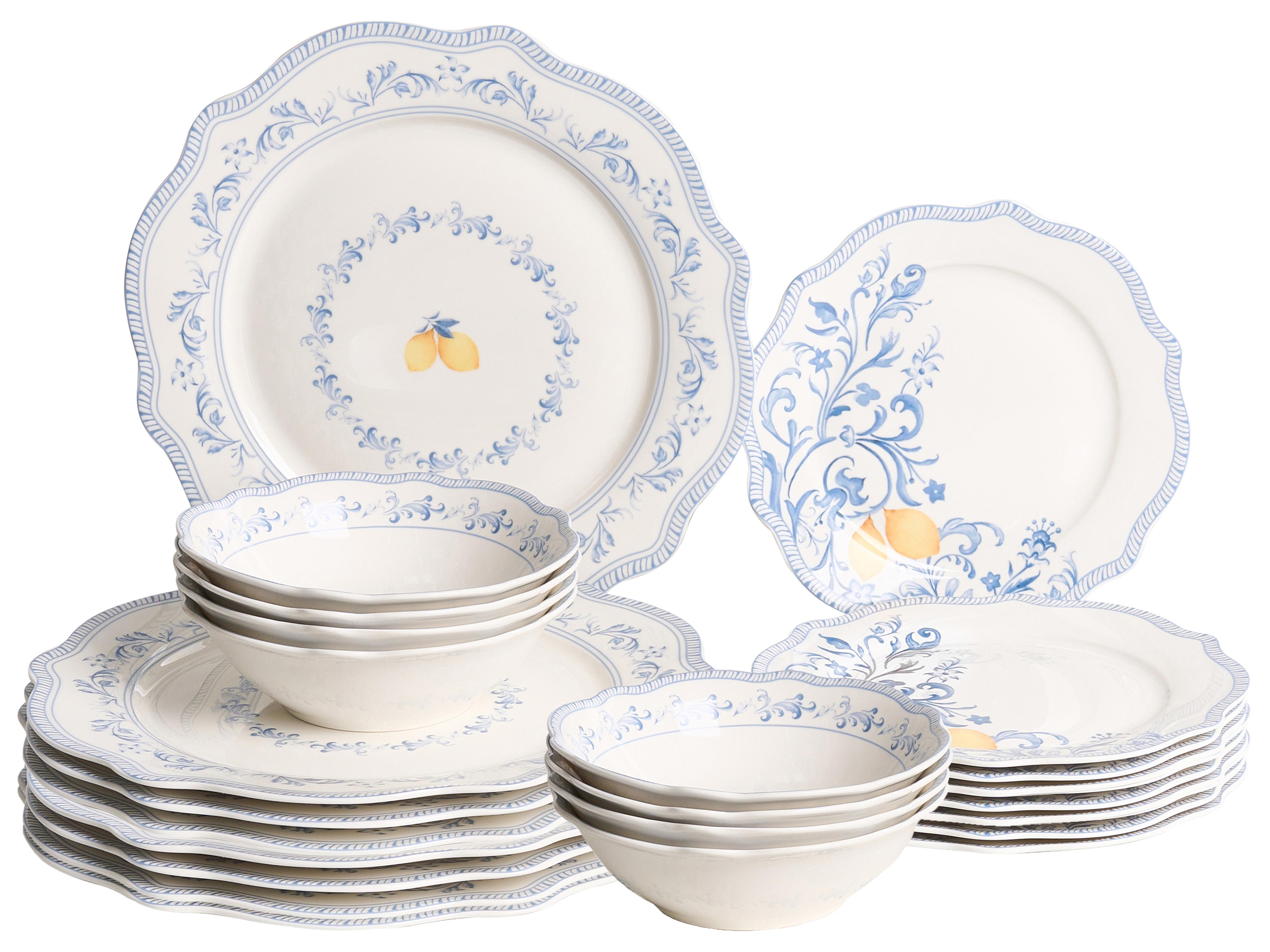 Set of 12 Dinnerware LOVAGE Porcelain White