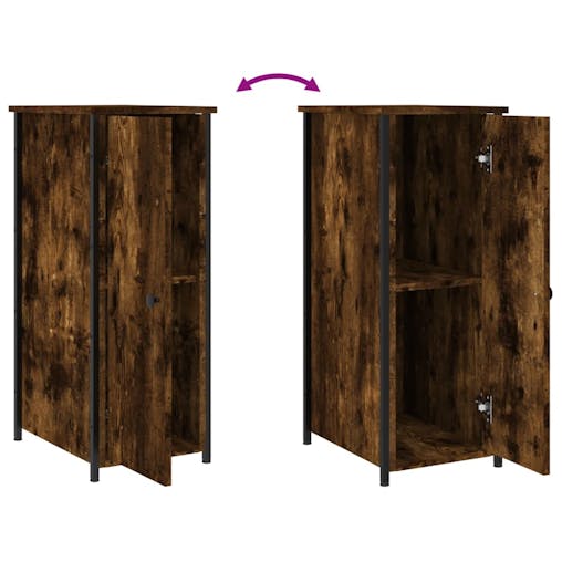 NNEVL Bedside Cabinets 2 pcs Smoked Oak 32x42x80 cm Engineered Wood