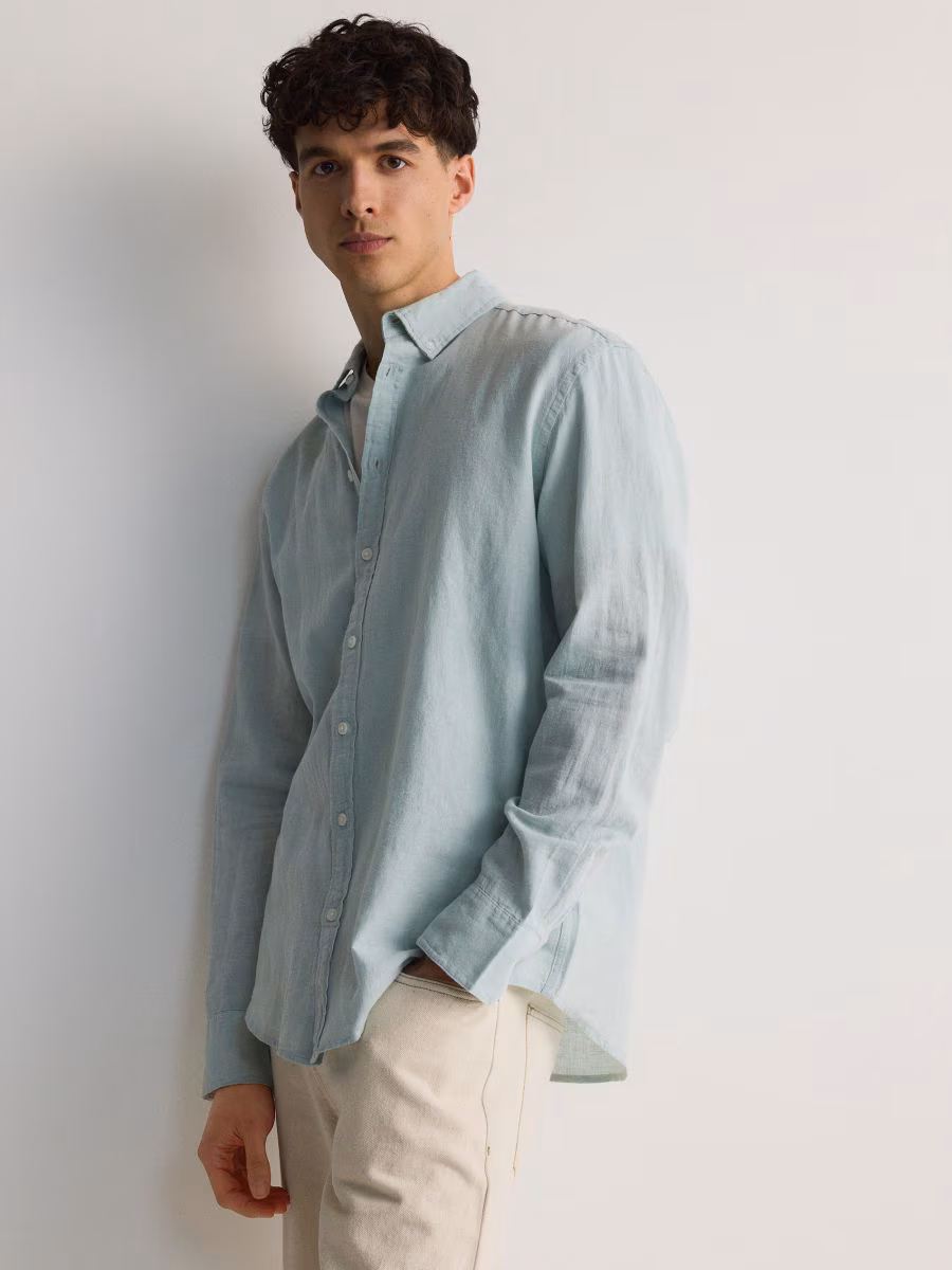 Regular Fit Linen Rich Shirt