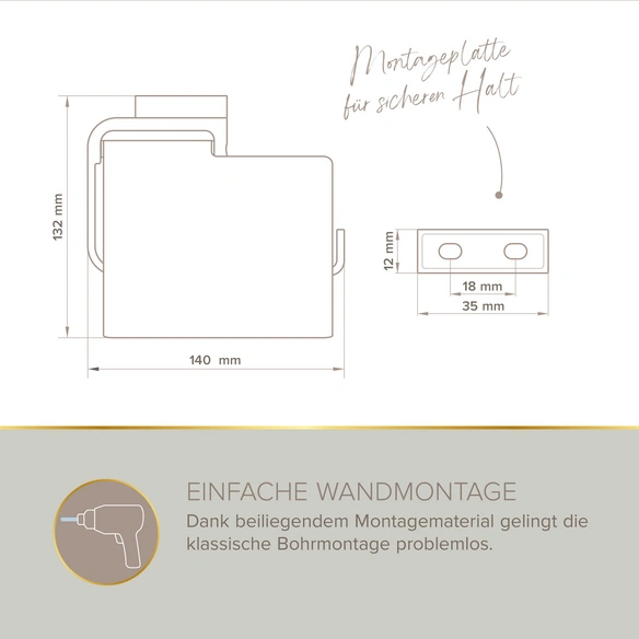 Toilettenpapierhalter »AURA«, Chrom, Montageart: Kleben oder Bohren