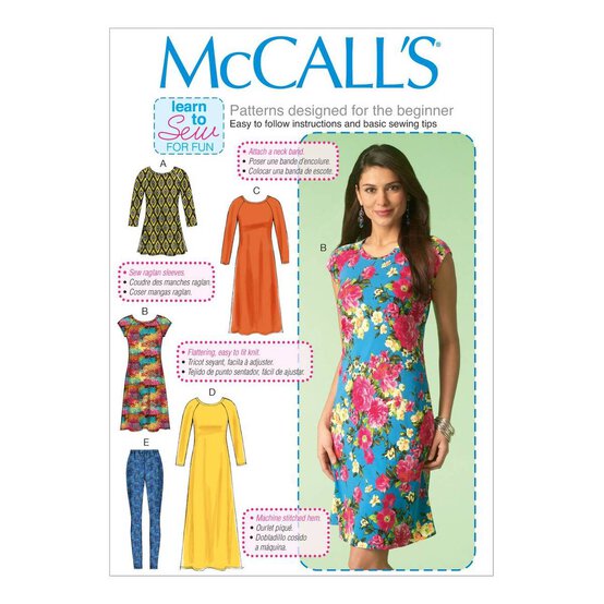 McCall’s Dress and Leggings Sewing Pattern M7122 (XS-M)