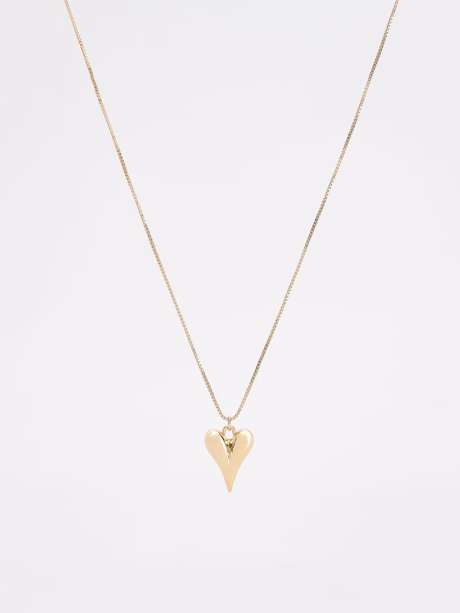 Gold-Plated Necklace With Heart-Shaped Pendant