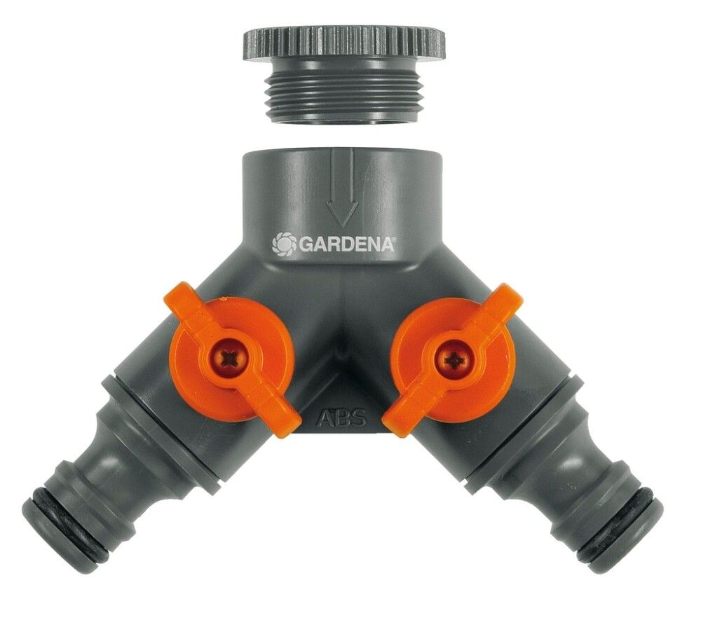 KRANKOPLING GARDENA 2-VEIS TIL 1/2" OG 3/4"