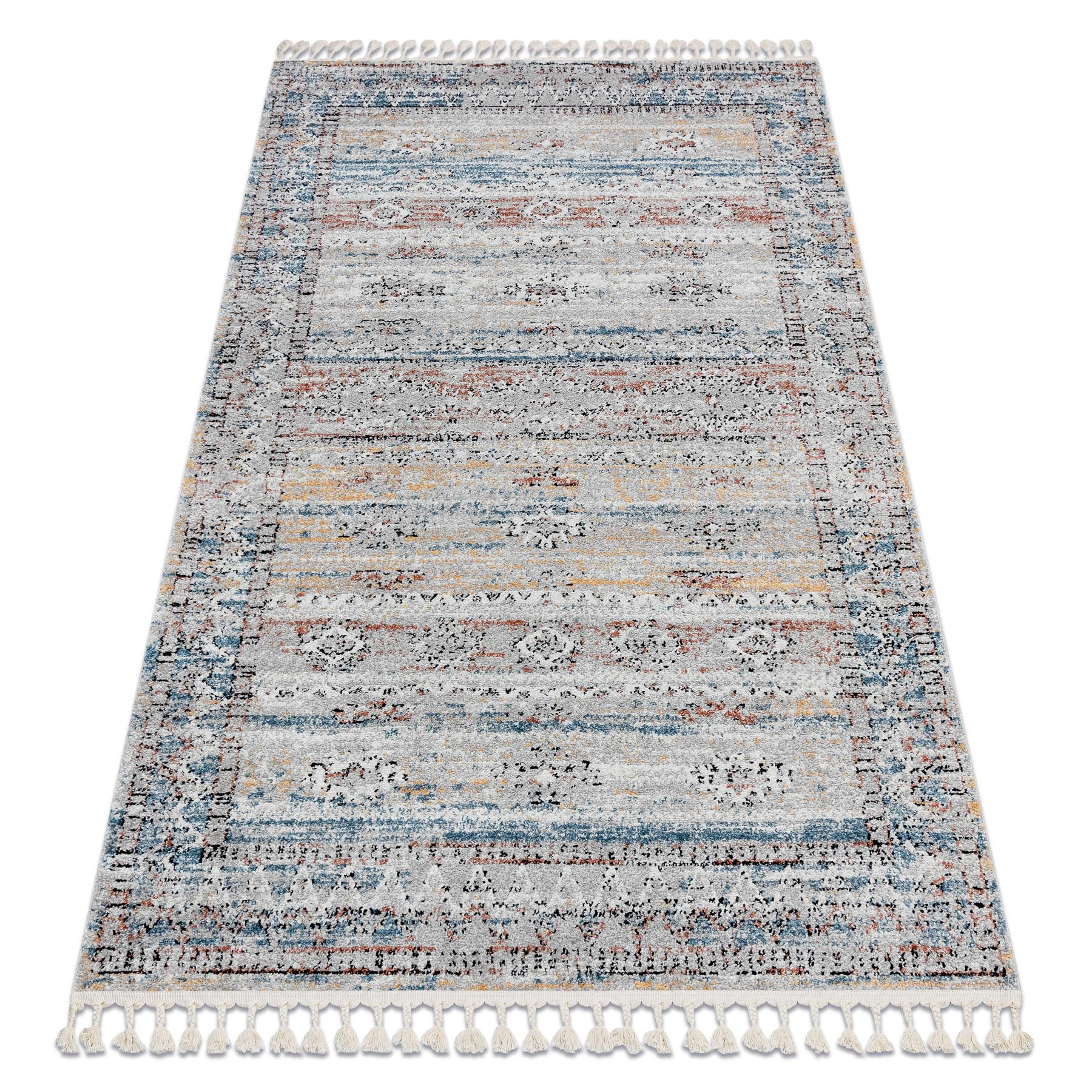 Dywan nowoczesny BELLE BN25A beż / niebieski Frędzle120x170 cm