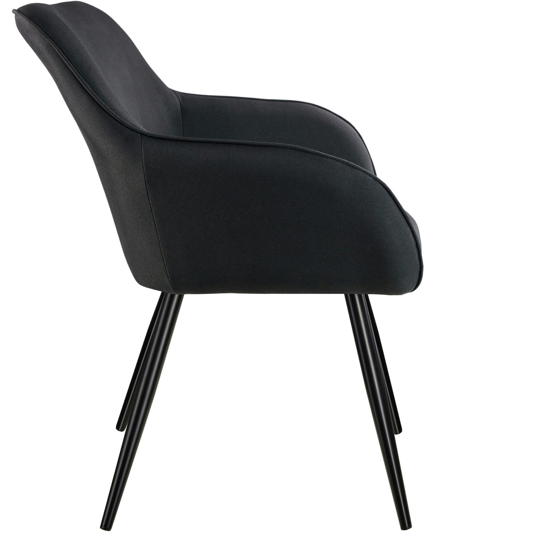 - Chaise Rembourrée, aspect lin noir