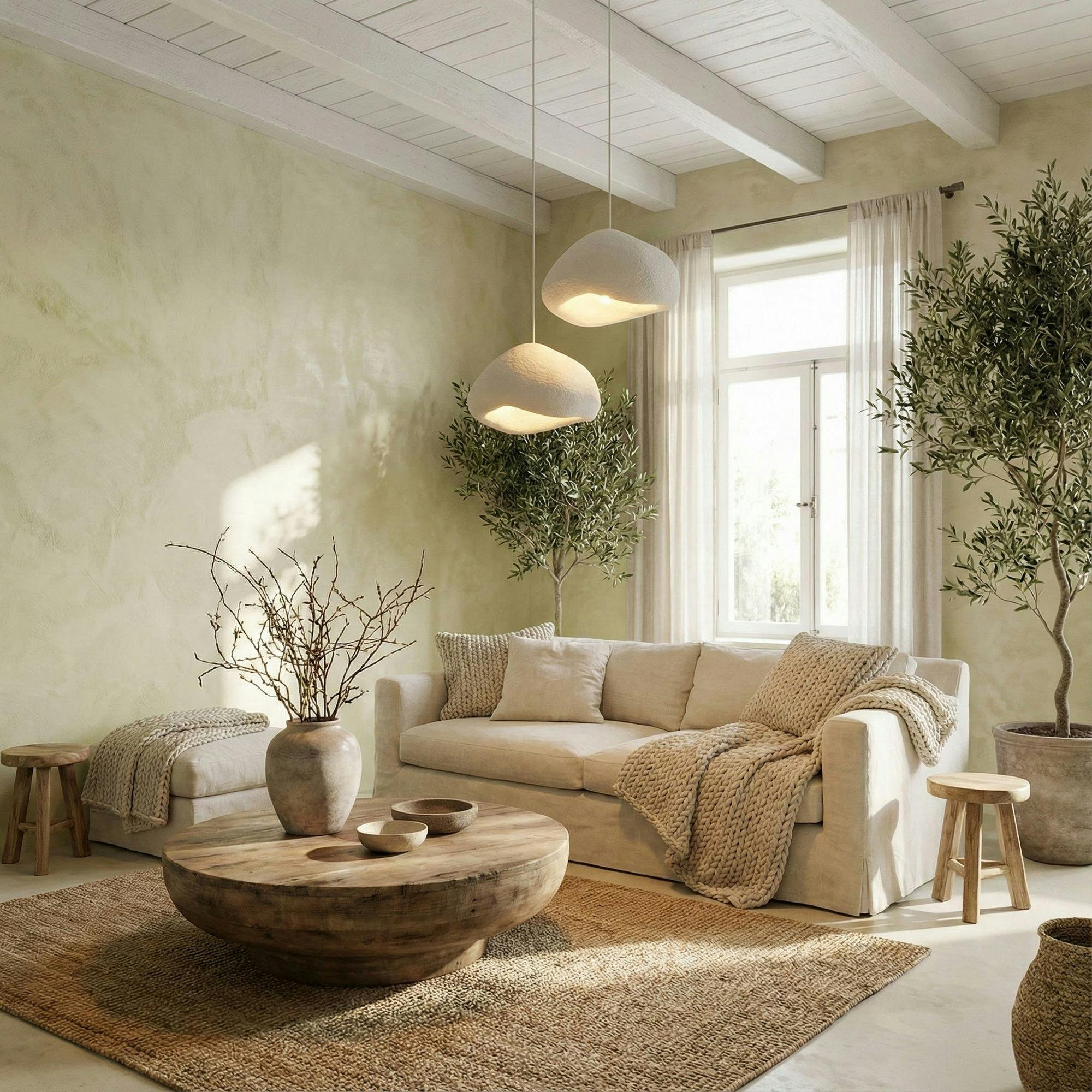 Suspension cuisine blanche design organique 2 abat-jour 74 cm NOXIS