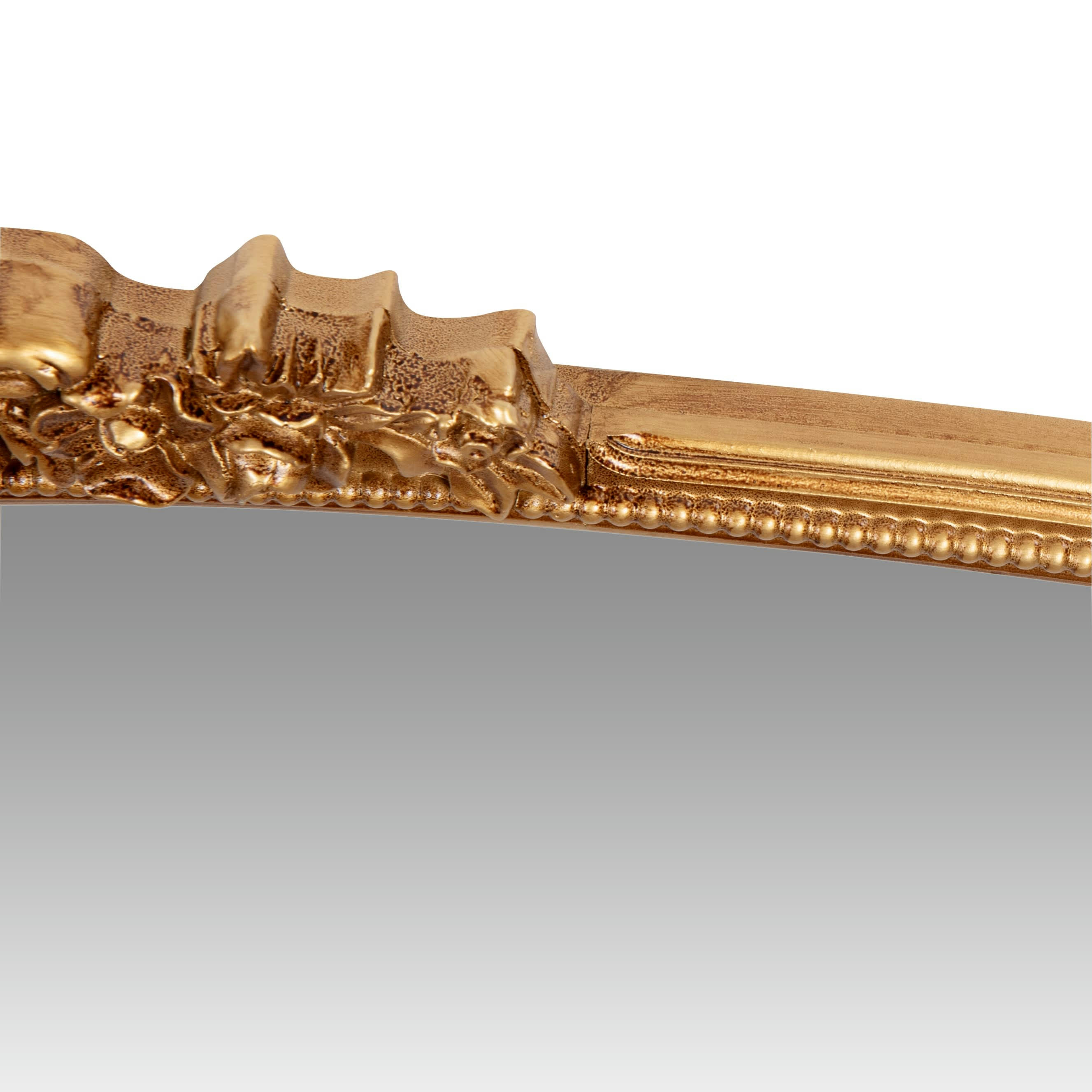 ELISABETH - Miroir rectangulaire arrondi à moulures dorées 90x60