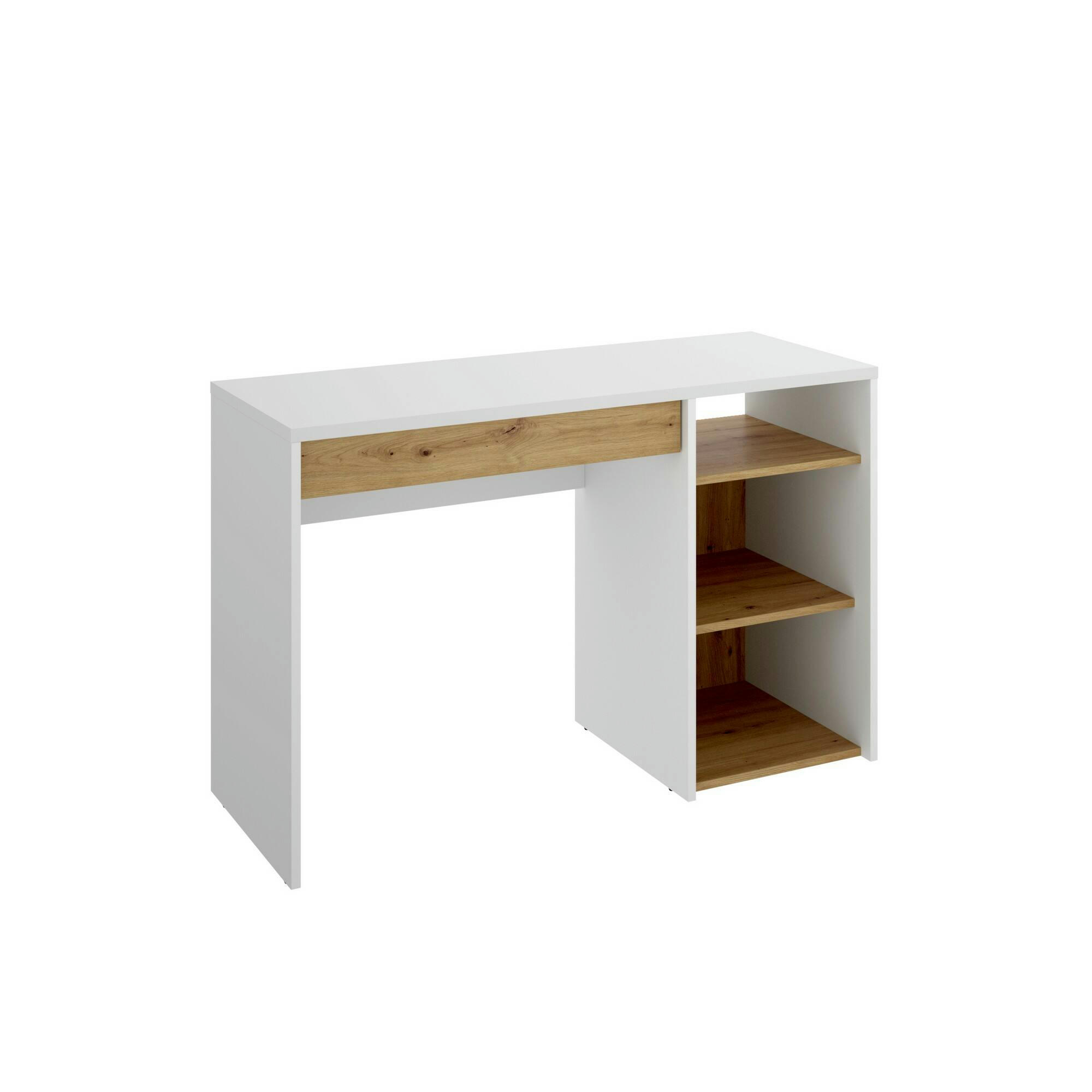 DDIAKIT - Bureau effet bois blanc et chêne noueux