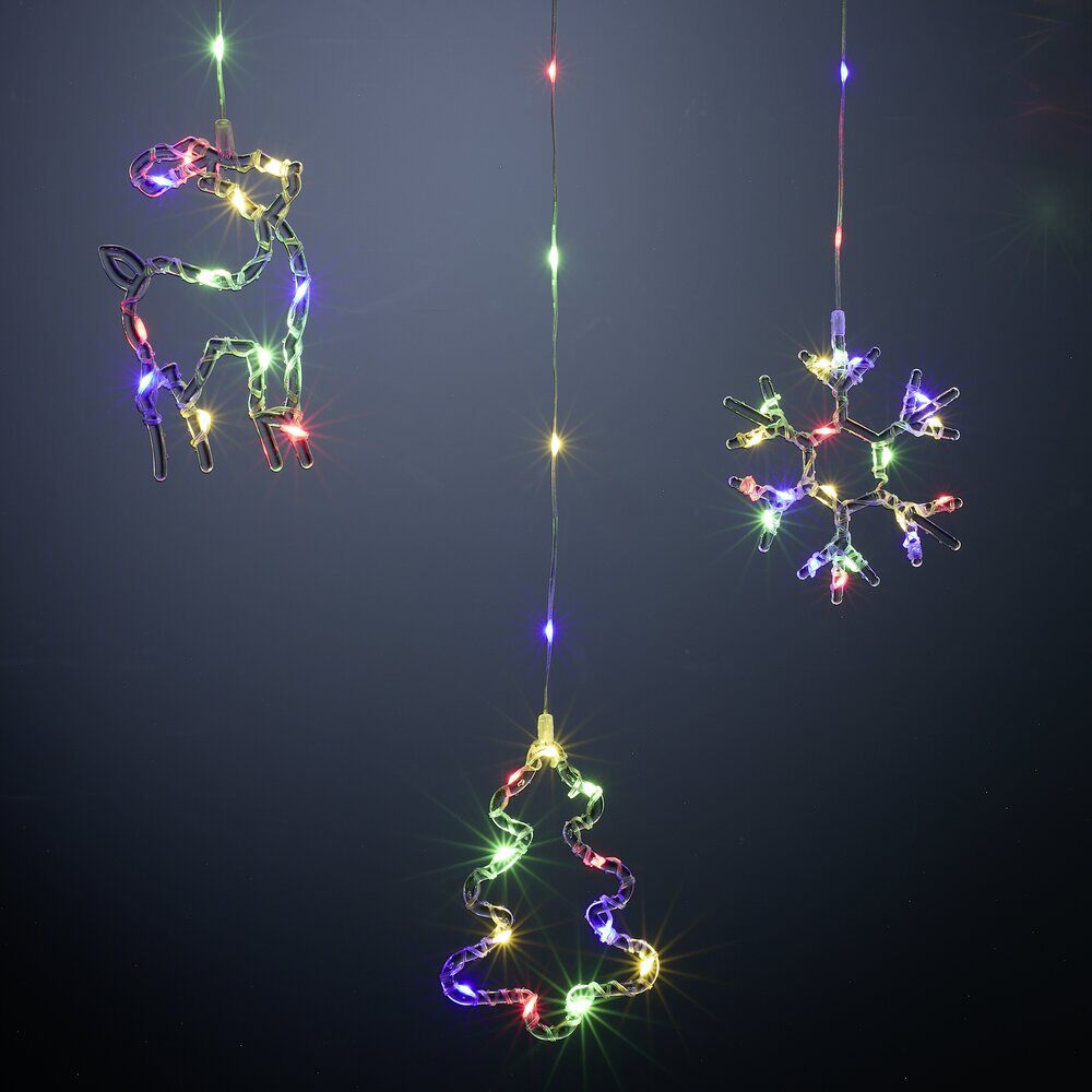 Guirlande de No&euml;l lumineuse 240LED bordure toit flocon étoile sapin multicolore