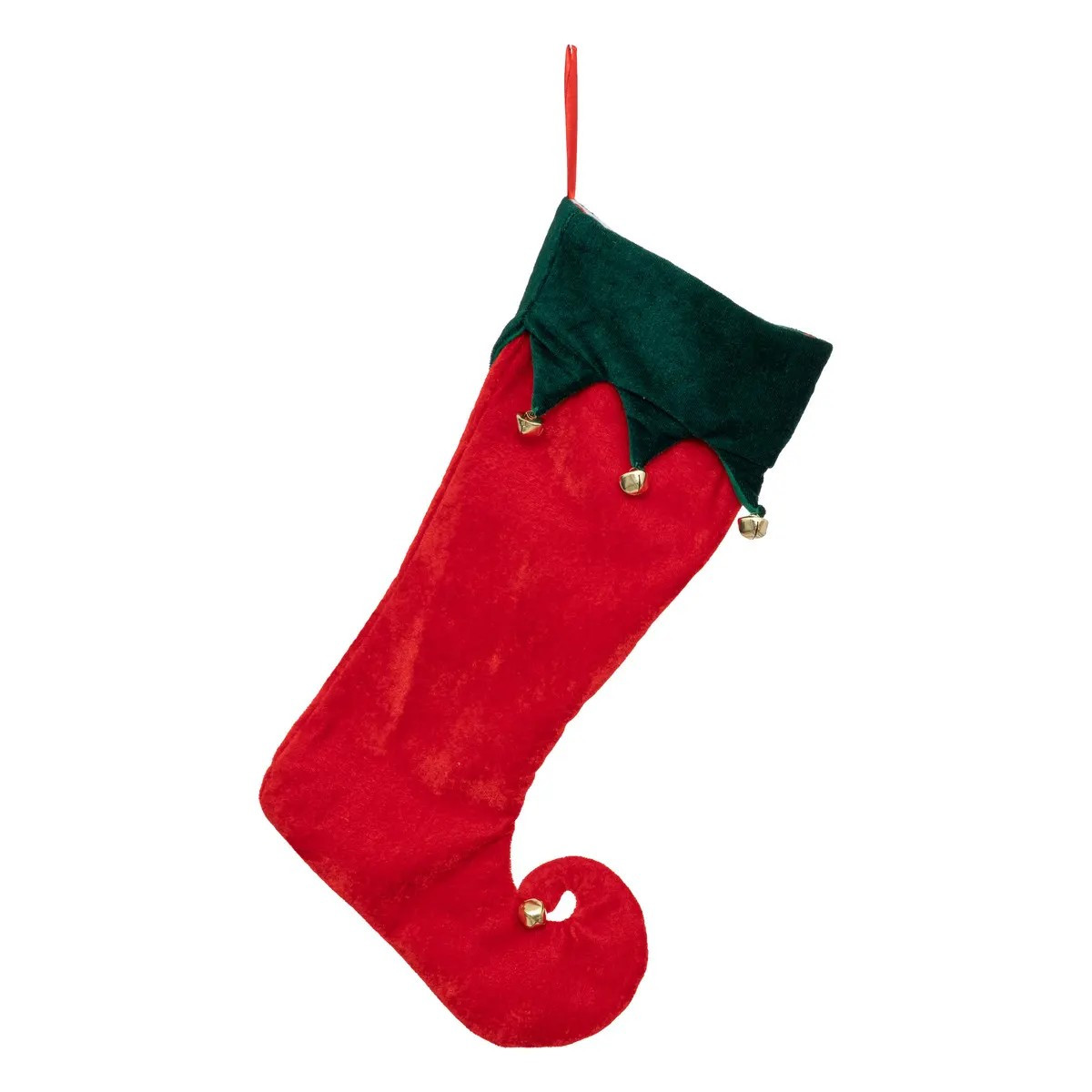 Skarpeta świąteczna aksamitna na prezenty Elf 45 cm