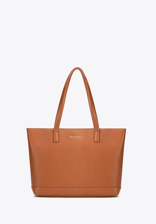 Damska torba na laptopa 15,6" z imitacji skóry brązowa